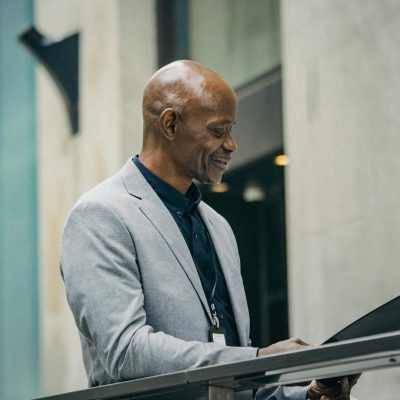 gallery smiling man